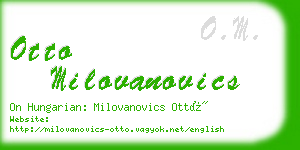 otto milovanovics business card